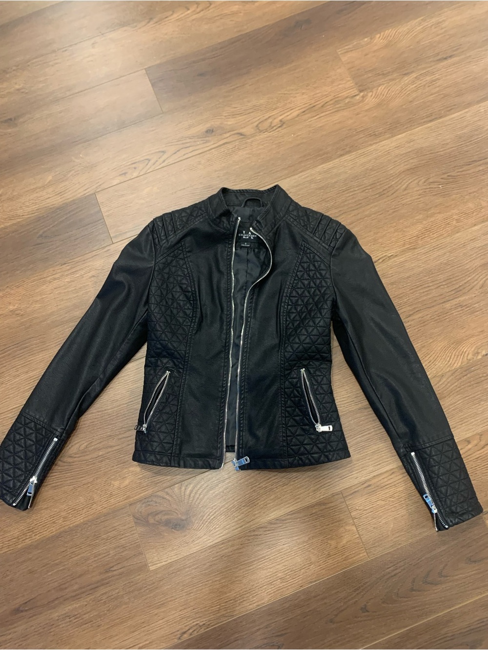 Quilted Black Leather Moto Jacket - Women's